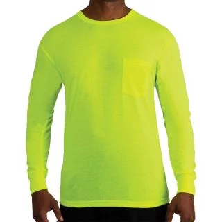 Rothco Moisture Wicking Long Sleeve Pocket T-Shirt - Safety Green 1