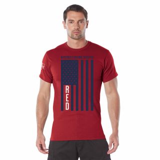 Rothco R E D Remember Everyone Deployed T Shirt Solid Blue Flag