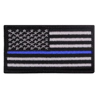 Rothco Thin Blue Line Flag Patch - Iron On