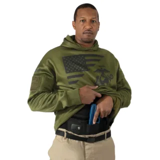 Rothco US Flag / USMC Eagle, Globe, & Anchor Concealed Carry Hoodie 1