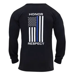 Rothco Thin Blue Line Honor and Respect Long Sleeve T-Shirt