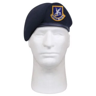 Rothco Inspection Ready Beret With USAF Flash - Midnight Navy Blue