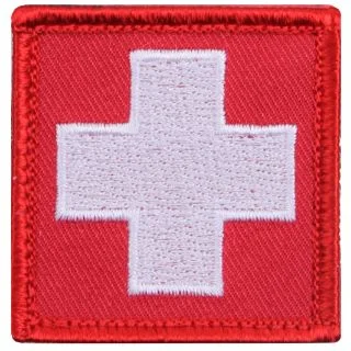 Rothco White Cross Red Morale Patch