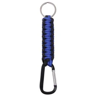 Rothco Thin Blue Line Paracord Keychain With Carabiner